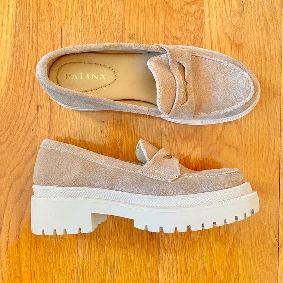 Patina Shoes - Portland Leather Patina Zoe Chunky Platform Loafer Tan Suede